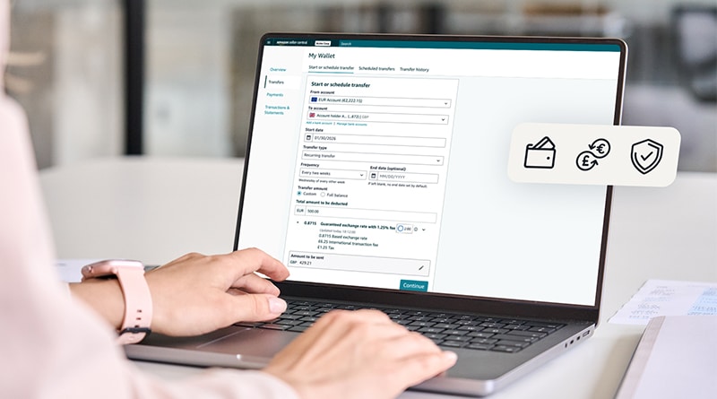 Disponible en dólares y euros, Amazon Seller Wallet ofrece un mayor control a las empresas sobre cuánto y cuándo convertir fondos